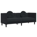 vidaXL Ensemble de canapés 3 Pièces avec coussins noir velours