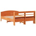 vidaXL Cadre de lit sans matelas cire marron 120x190cm bois pin massif
