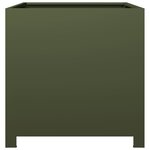vidaXL Jardinière vert olive 50x50x50 cm acier