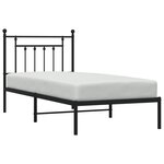 vidaXL Cadre de lit métal sans matelas avec tête de lit noir 90x200 cm