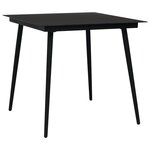 vidaXL Ensemble à manger d'extérieur 5Pièces Corde en coton et acier Noir