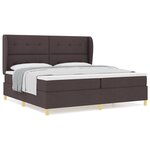 Lit Box Spring vidaXL avec Matelas - Marron Foncé  200x200 cm  Tissu