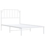 vidaXL Cadre de lit métal sans matelas et tête de lit blanc 100x200 cm