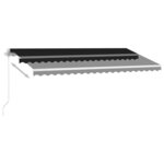 vidaXL Auvent manuel rétractable sur pied 400x350 cm Anthracite