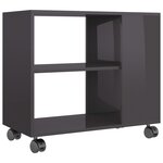 vidaXL Table d'appoint Gris brillant 70x35x55 cm Bois d'ingénierie