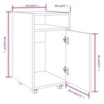 vidaXL Armoire appoint à roues Sonoma gris 33x38x60 cm