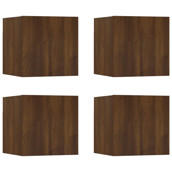 vidaXL Meubles TV muraux 4 Pièces Chêne marron 30 5x30x30 cm