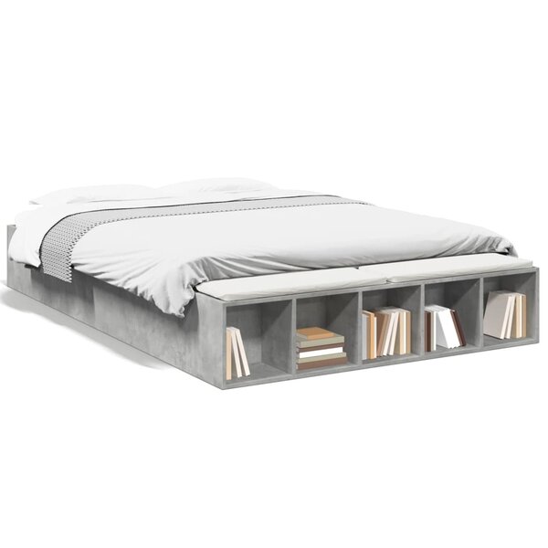 vidaXL Cadre de lit sans matelas gris béton 140x200 cm