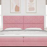 vidaXL Tête de lit LED rose Ensemble de 3 Rose Tissu doux Haute