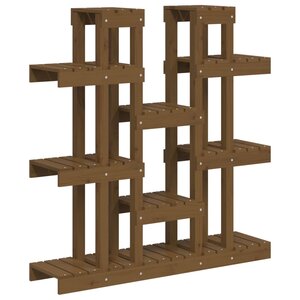 vidaXL Support à plantes Marron miel 104 5x25x109 5 cm Bois massif pin