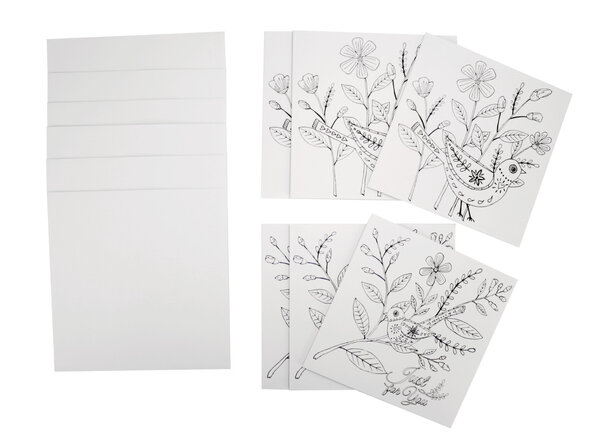Carte à colorier avec enveloppe Fleur 13 5 cm 6 pièces