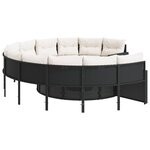 vidaXL Canapé de jardin avec table coussins rond noir résine tressée