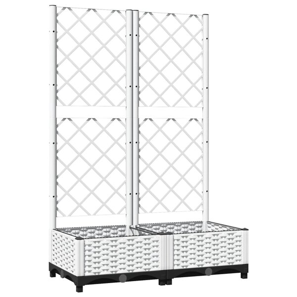 vidaXL Jardinière avec treillis Blanc 80x40x121 5 cm PP