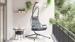 vidaXL Chaise Suspendue avec Support et Coussin Anthracite Acier