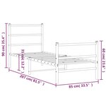 vidaXL Cadre de lit métal sans matelas avec pied de lit noir 80x200 cm