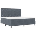 Lit à ressort vidaXL avec matelas gris foncé 200x200 cm en velours