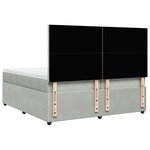 vidaXL Sommier à lattes de lit et matelas Gris clair 200x200cm Velours