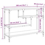 vidaXL Table console chêne sonoma 100x30x75 cm bois d'ingénierie