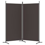vidaXL Cloison de séparation 2 panneaux Marron 175x180 cm Tissu
