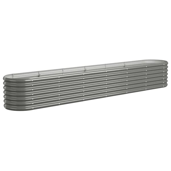 vidaXL Lit surélevé de jardin Acier enduit de poudre 260x40x36 cm gris