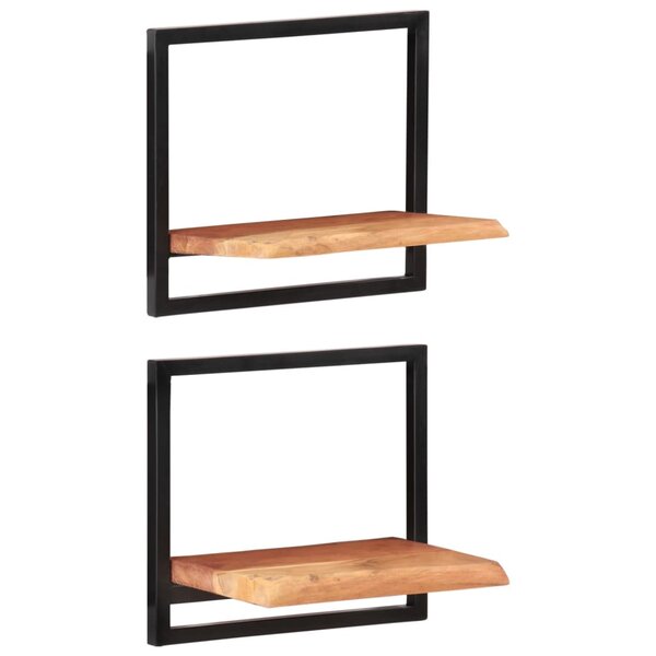 vidaXL Étagères murales 2 Pièces 40x24x35 cm Bois d'acacia et acier