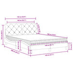 vidaXL Lit avec matelas gris clair 140x190 cm velours