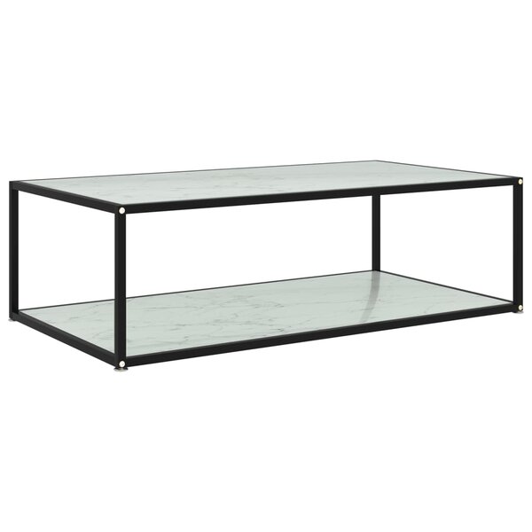 vidaXL Table basse Blanc 120x60x35 cm Verre trempé
