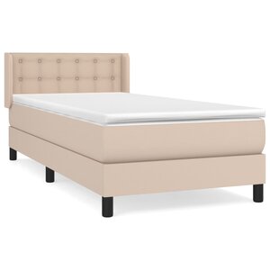 vidaXL Sommier à lattes de lit avec matelas Cappuccino 90x200 cm