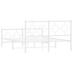 vidaXL Cadre de lit métal avec tête de lit/pied de lit blanc 135x190cm