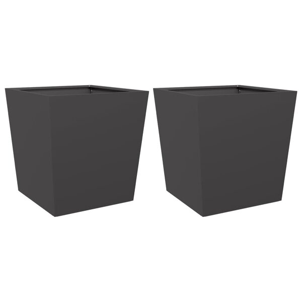 vidaXL Jardinières 2 Pièces noir 50x50x50 cm acier