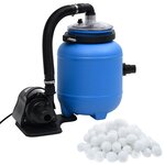vidaXL Pompe de filtration de piscine Noir et bleu 4 m³/h