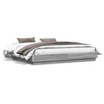 vidaXL Cadre de lit avec LED sans matelas sonoma gris 180x200 cm