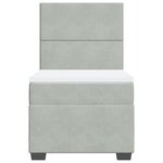 vidaXL Sommier à lattes de lit et matelas Gris clair 90x190 cm Velours