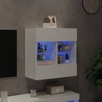 vidaXL Meuble TV mural avec lumières LED blanc 58 5x30x60 5 cm