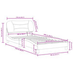 vidaXL Cadre de lit avec lumières LED marron foncé 100x200 cm tissu