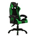 Chaise fauteuil siège pivotante de bureau informatique étude de jeux vidéo avec LED RVB et similicuir multicolore 02_0024215