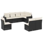 vidaXL Salon de jardin 8 Pièces avec coussins noir résine tressée