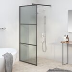 vidaXL Paroi de douche 90x195 cm Verre ESG foncé Noir