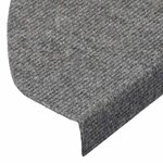 vidaXL Tapis d'escalier autocollants 15 Pièces 65x22 5x3 5 cm Gris
