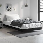 vidaXL Cadre de lit sans matelas noir 90x190 cm bois ingénierie