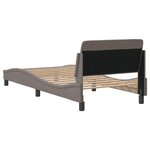 vidaXL Cadre de lit avec tête de lit sans matelas taupe 80x200cm tissu