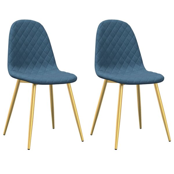 vidaXL Chaises à manger lot de 2 Bleu Velours