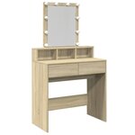 vidaXL Coiffeuse avec LED chêne sonoma 80x41x144 5 cm