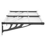 vidaXL Auvent de porte Noir et transparent 152 5x90 cm Polycarbonate
