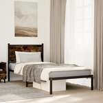 vidaXL Cadre de lit en métal sans matelas chêne fumé 90x200 cm
