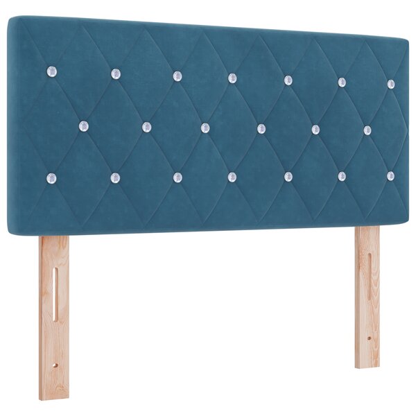 Tête de lit vidaXL avec boutons en cristal capitonnés bleu foncé 90 cm en velours