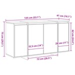 vidaXL Buffet en Chêne Fumé Chêne Fumé Bois 135 x 41 x 75 cm Rangement