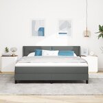 Lit Box Spring vidaXL avec Matelas Gris Foncé 180x200 cm Tissu