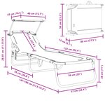 vidaXL Chaise longue pliante avec auvent bleu en tissu Oxford 600D