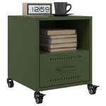 vidaXL Tables de chevet 2 Pièces vert olive 36x39x43 5 cm acier